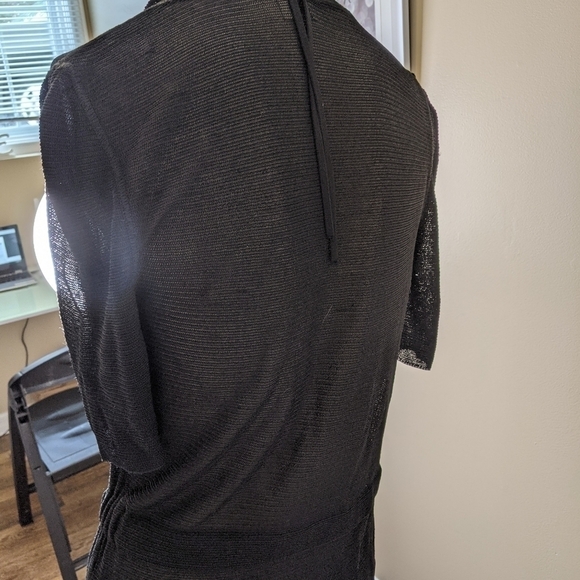 ARMANI collezioni black tie up open cardigan wrap - Picture 5 of 9